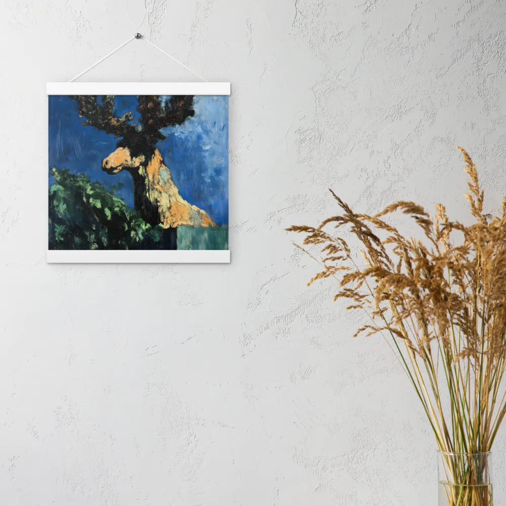 The Majestic Deer in Nature | Poster With White Wood Hanger | 12″×12″