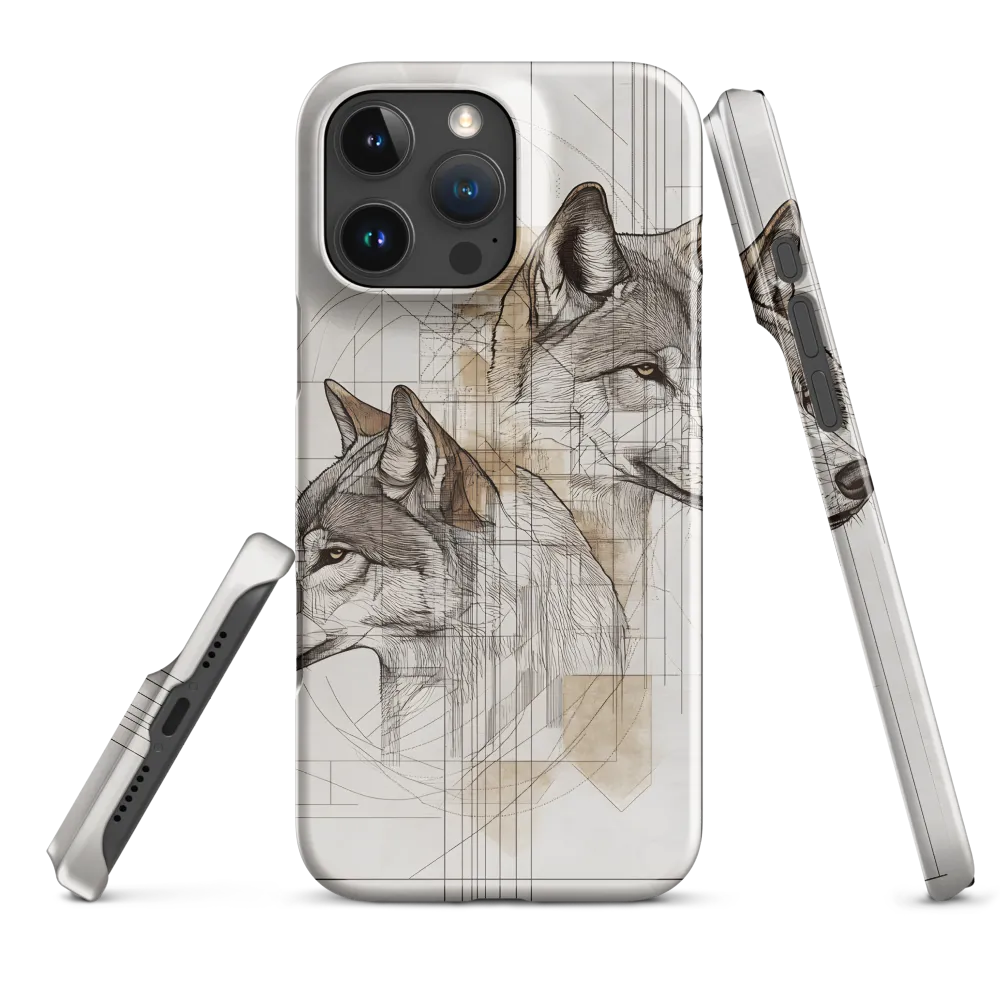 Geometric Harmony: The Essence of Wolves | Phone Case |  16 Pro Max | Snap Case | Glossy