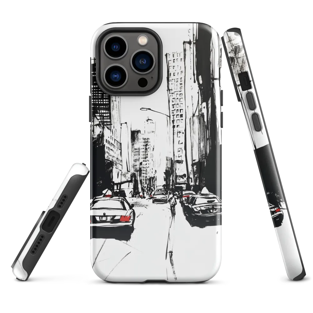 Urban Pulse: A Monochromatic Journey | Phone Case |  13 Pro Max | Tough Case | Glossy