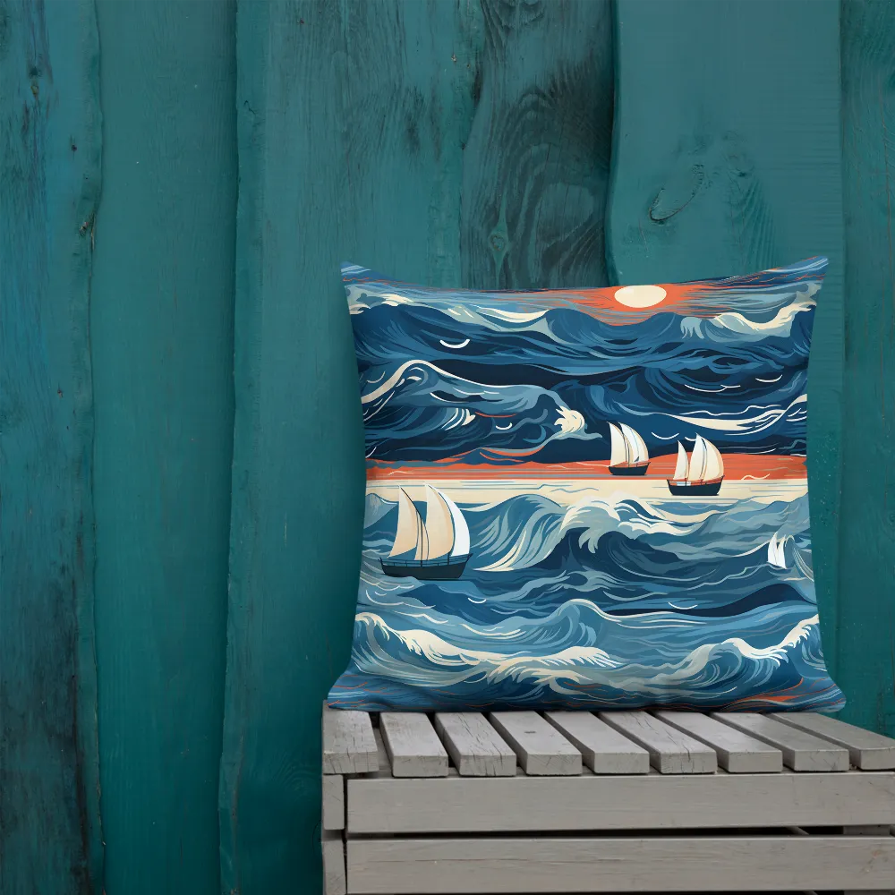 Ocean Whispers: A Voyage at Dusk | Pillow & Pillow Case | Multiple Sizes