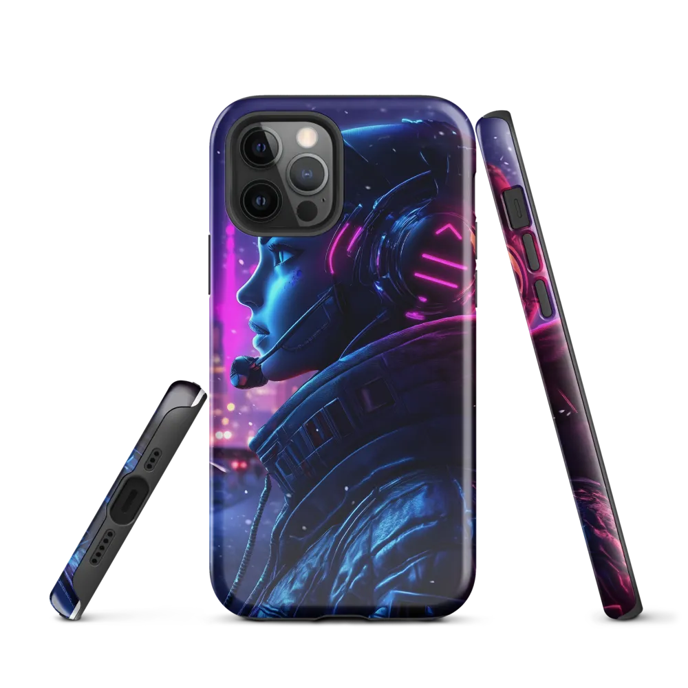 Dystopian Elegance: Cyberpunk Figure in Neon