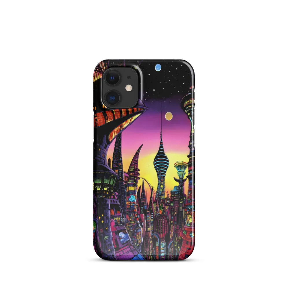 Futuristic Cityscape at Dusk | Phone Case |  12 Mini | Snap Case | Glossy