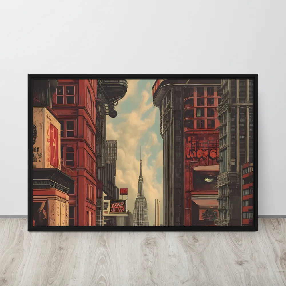 A Glimpse of Tomorrow: Urban Ambition | Canvas with Black Frame | 24″×36″