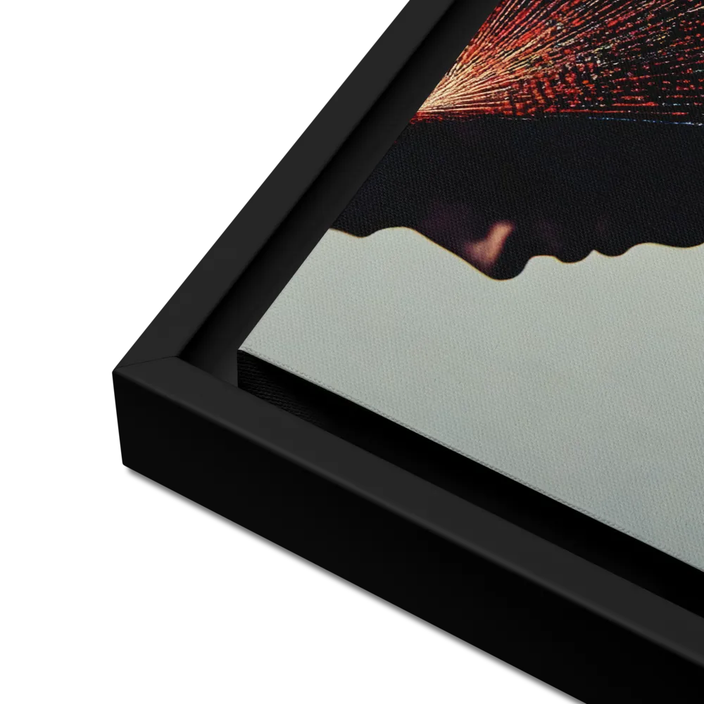 Radiant Reflection: An Abstract Journey of Thought | Canvas with Black Frame | 12″×16″