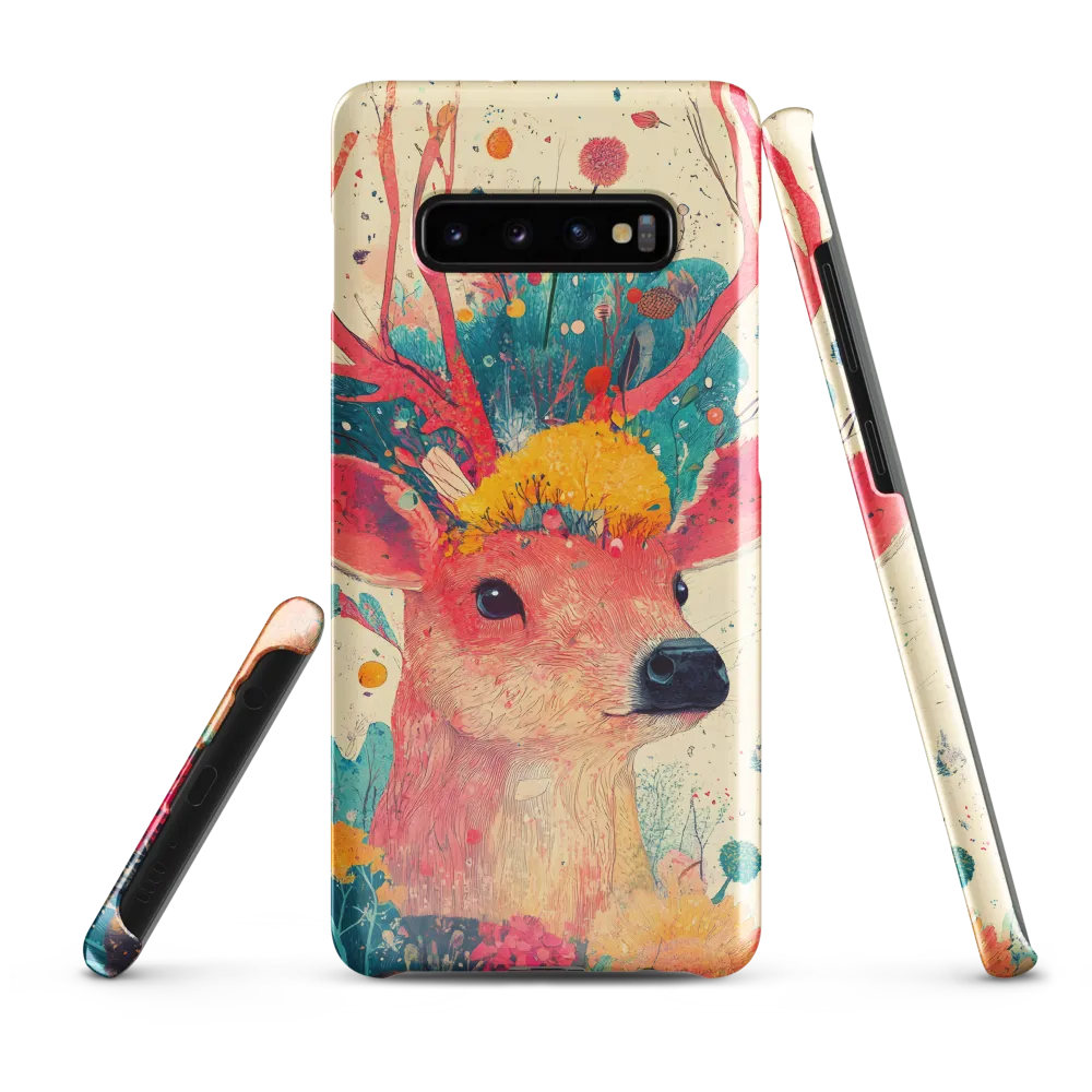 Whimsical Harmony: A Deer in Bloom | Phone Case |  S10 Plus | Snap Case | Glossy