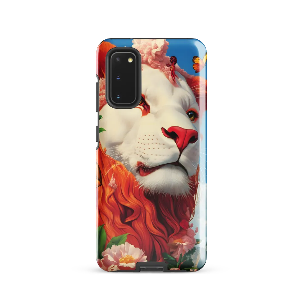 Majestic Lion Amidst Floral Splendor