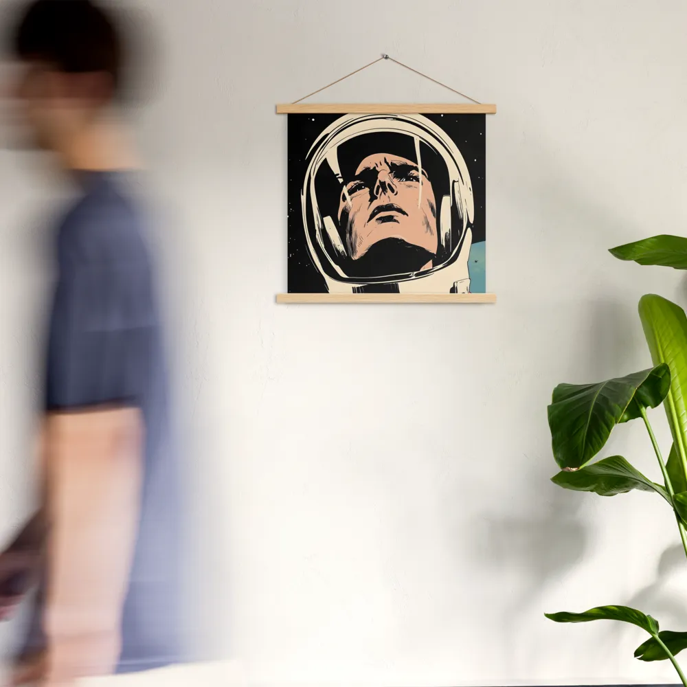 Gaze of the Astronaut | Poster With Oak Wood Hanger | 18″×18″
