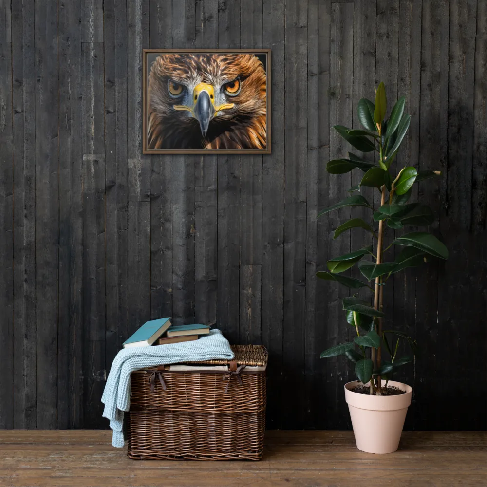 The Intensity of the Eagle | Canvas with Brown Frame | 16″×20″