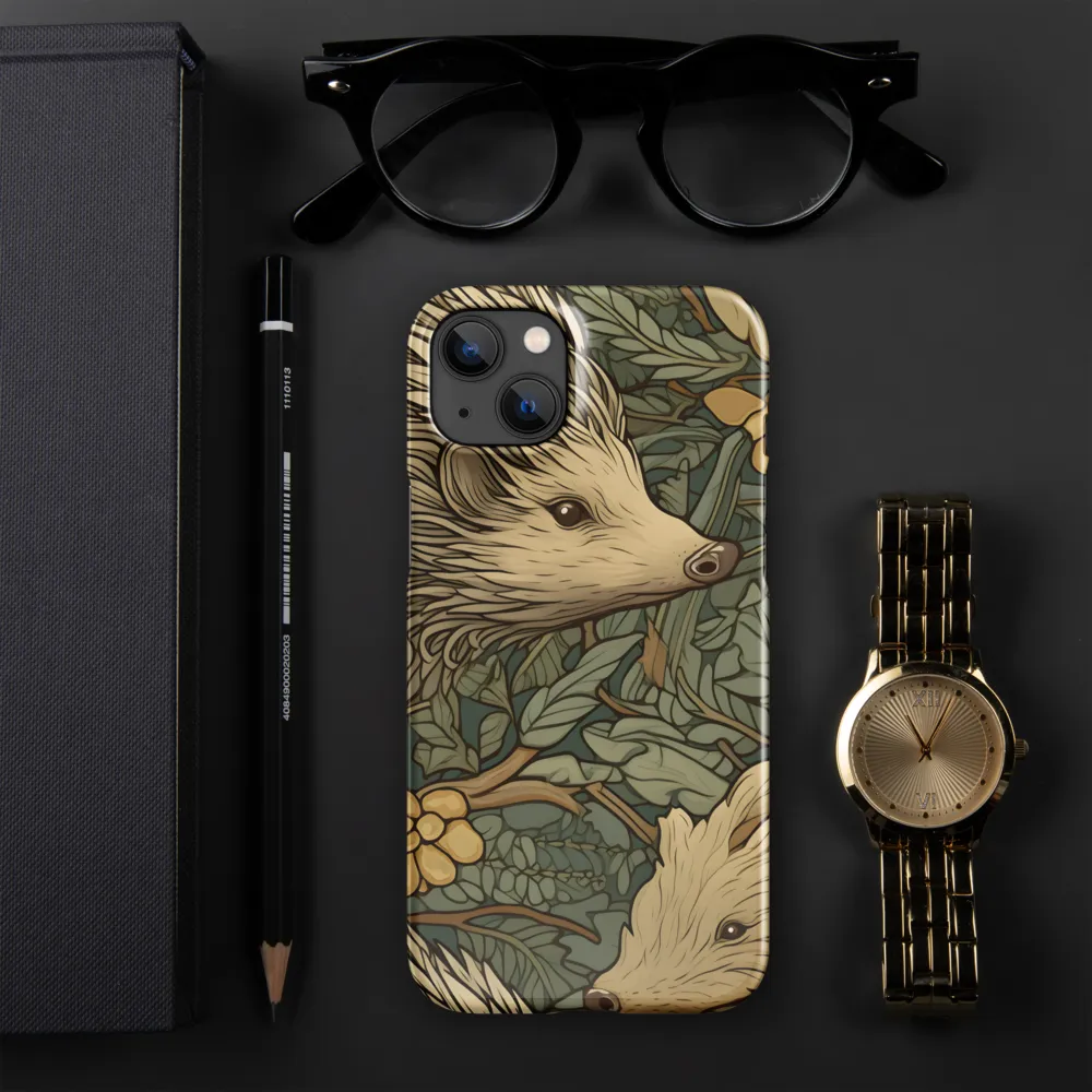 Whimsical Hedgehog Garden | Phone Case |  14 Plus | Snap Case | Glossy