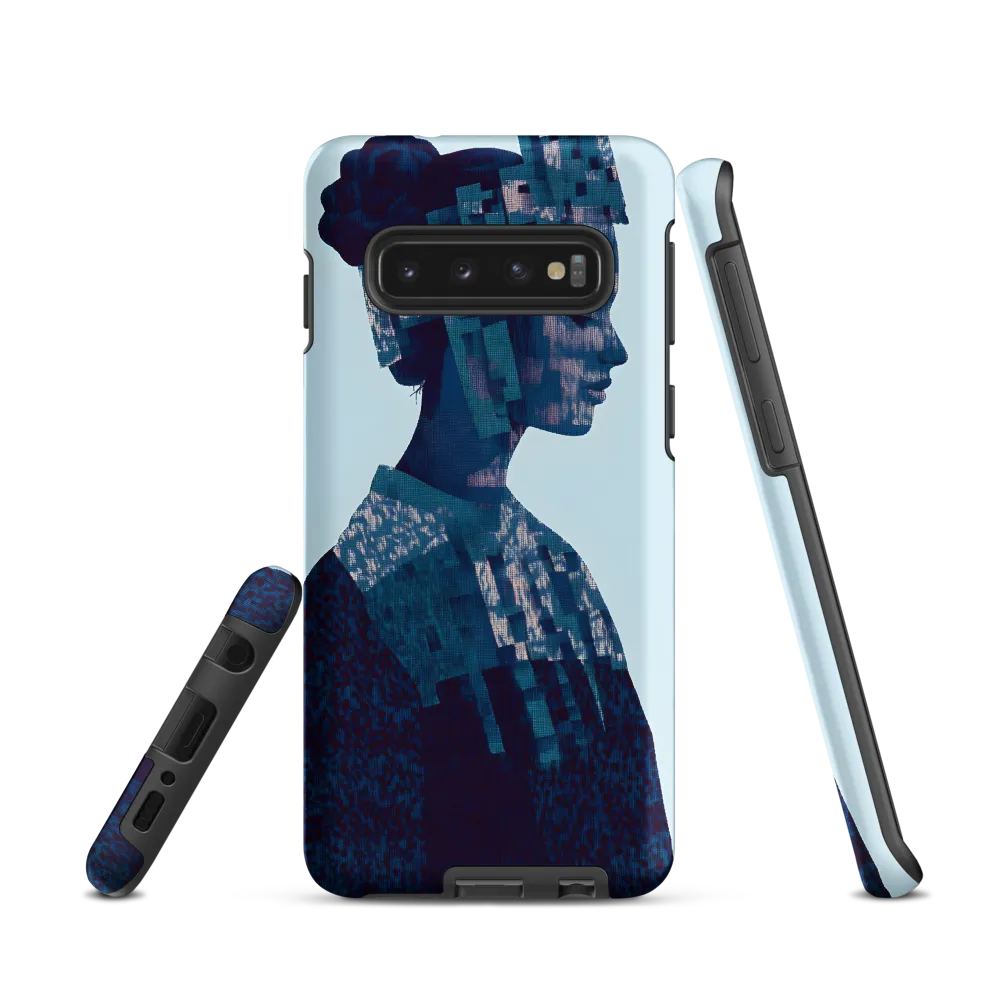 Digital Portrait in Abstract Blue