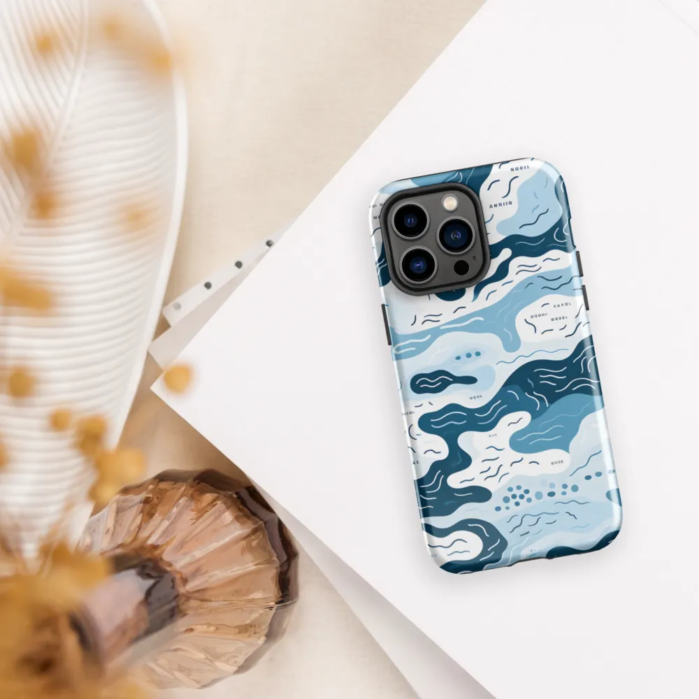 Flowing Waters: An Abstract Journey | Phone Case |  14 Pro Max | Tough Case | Glossy
