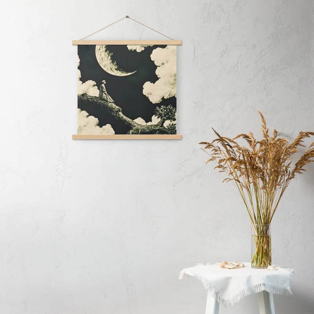Whispers of the Moon | Poster With Oak Wood Hanger | 18″×18″