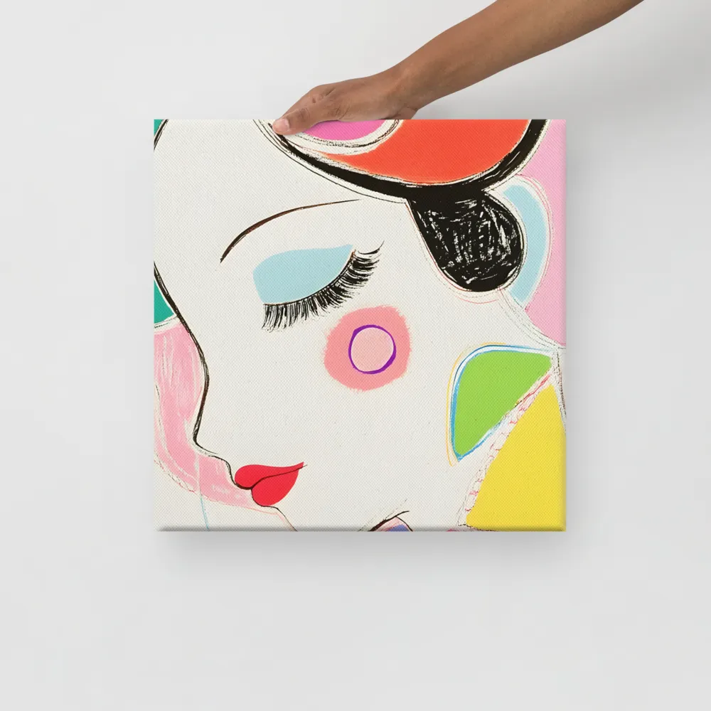Whimsical Portrait in Colorful Abstraction | Canvas | 16″×16″