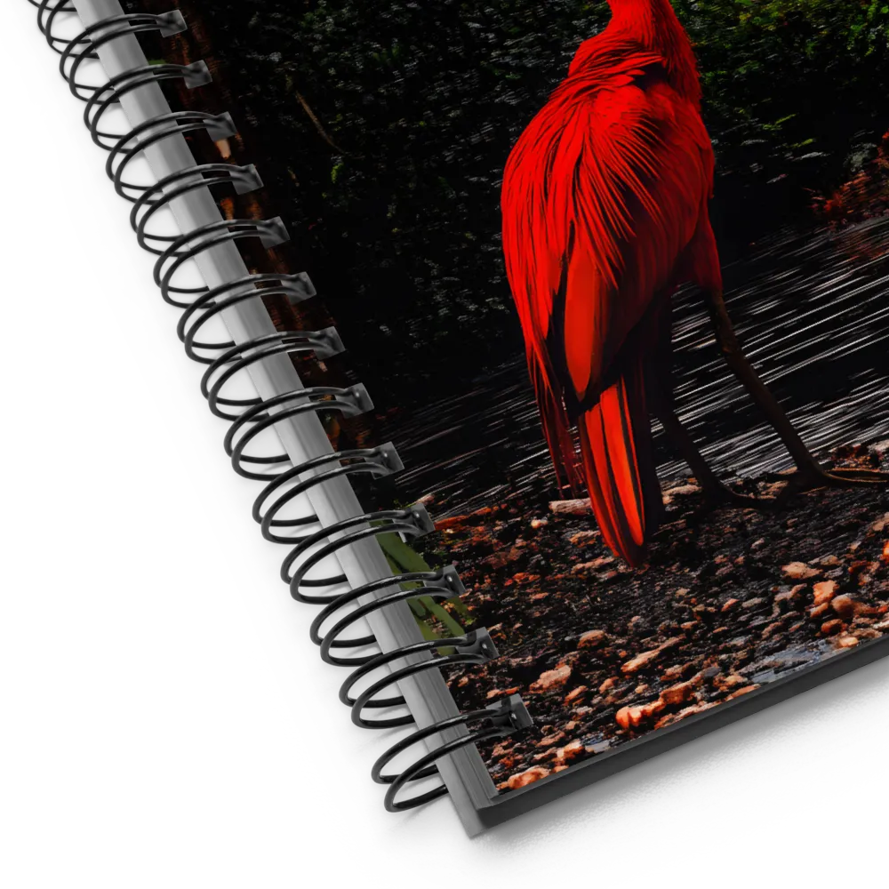 Enigmatic Elegance: The Scarlet Observer | Spiral Notebook