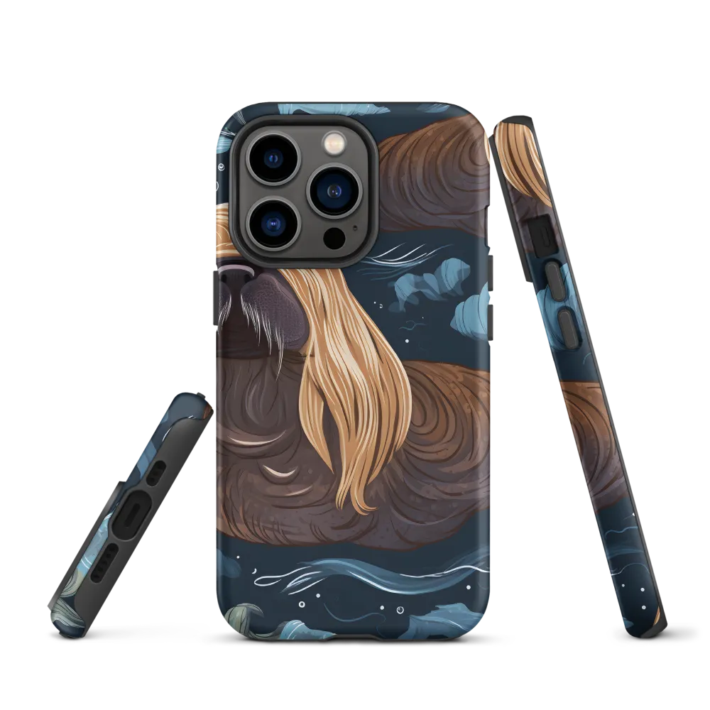 Whimsical Walruses in Deep Blue