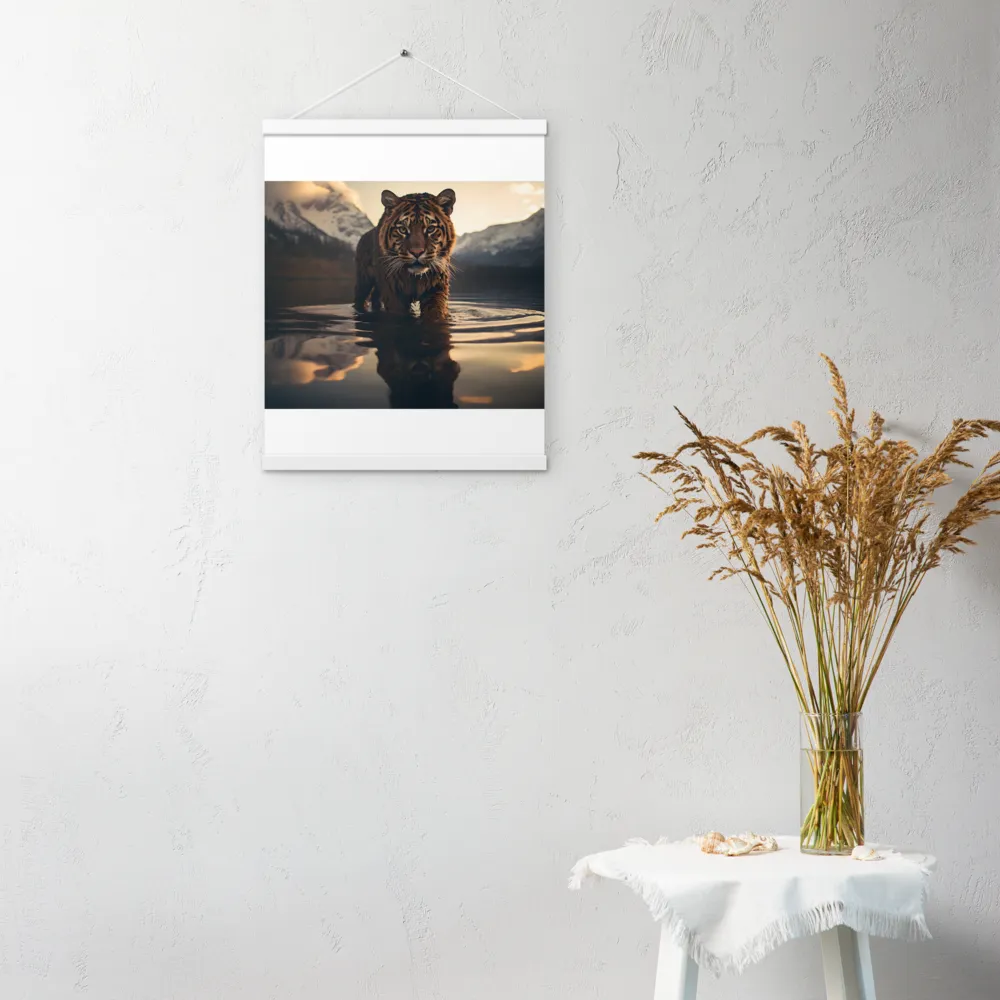 Majestic Reflection: The Tiger's Domain | Poster With White Wood Hanger | 16″×20″