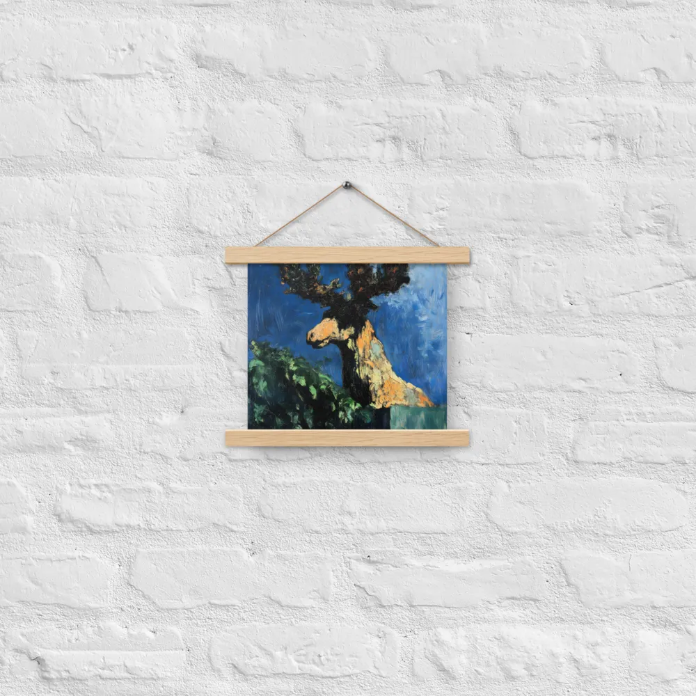 The Majestic Deer in Nature | Poster With Oak Wood Hanger | 10″×10″