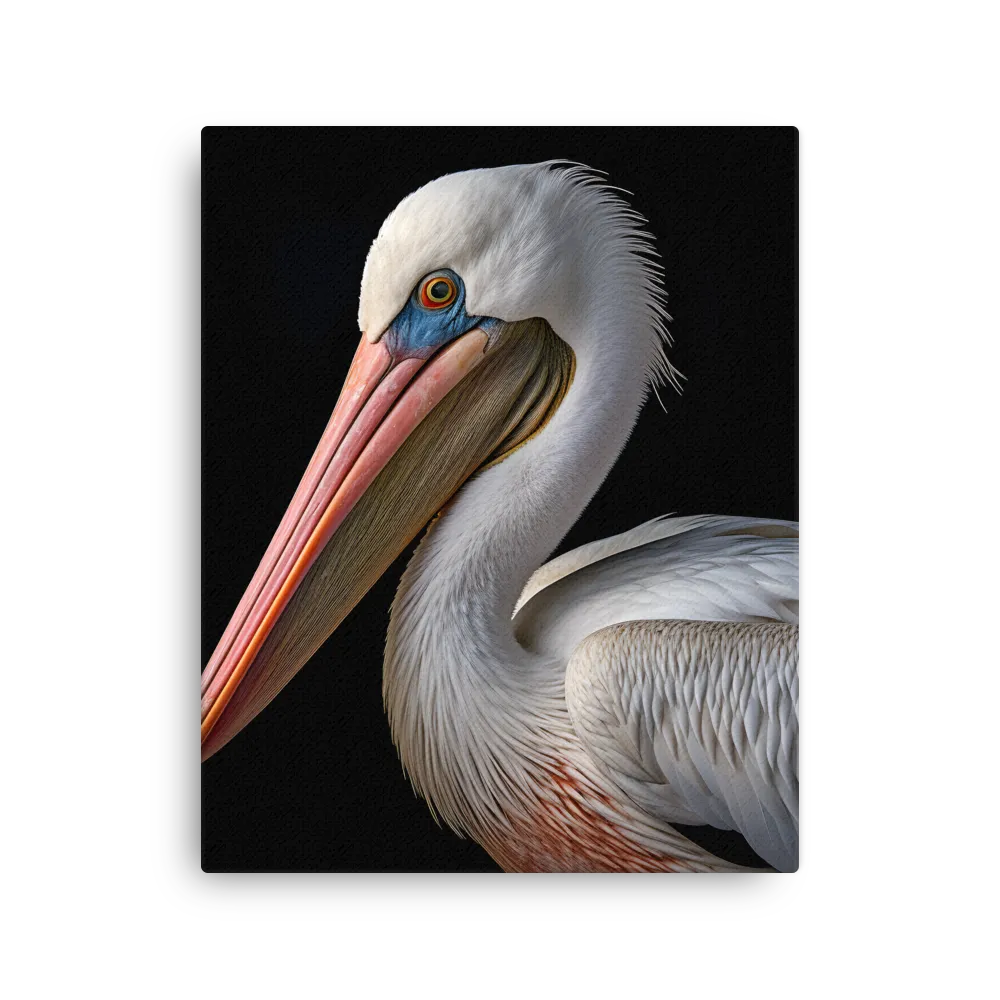 Elegance in White: The Pelican | Thin Canvas | 16″×20″