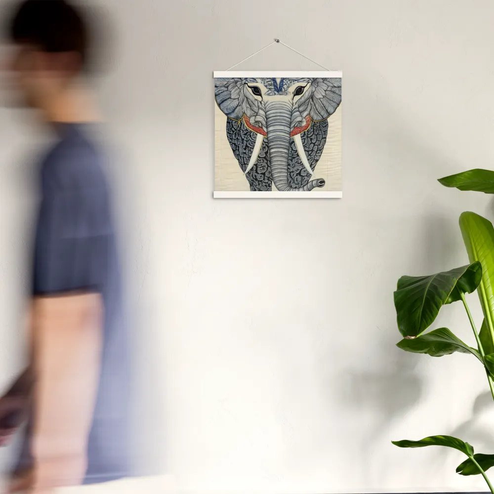 Majesty of the Elephant | Poster With White Wood Hanger | 16″×16″