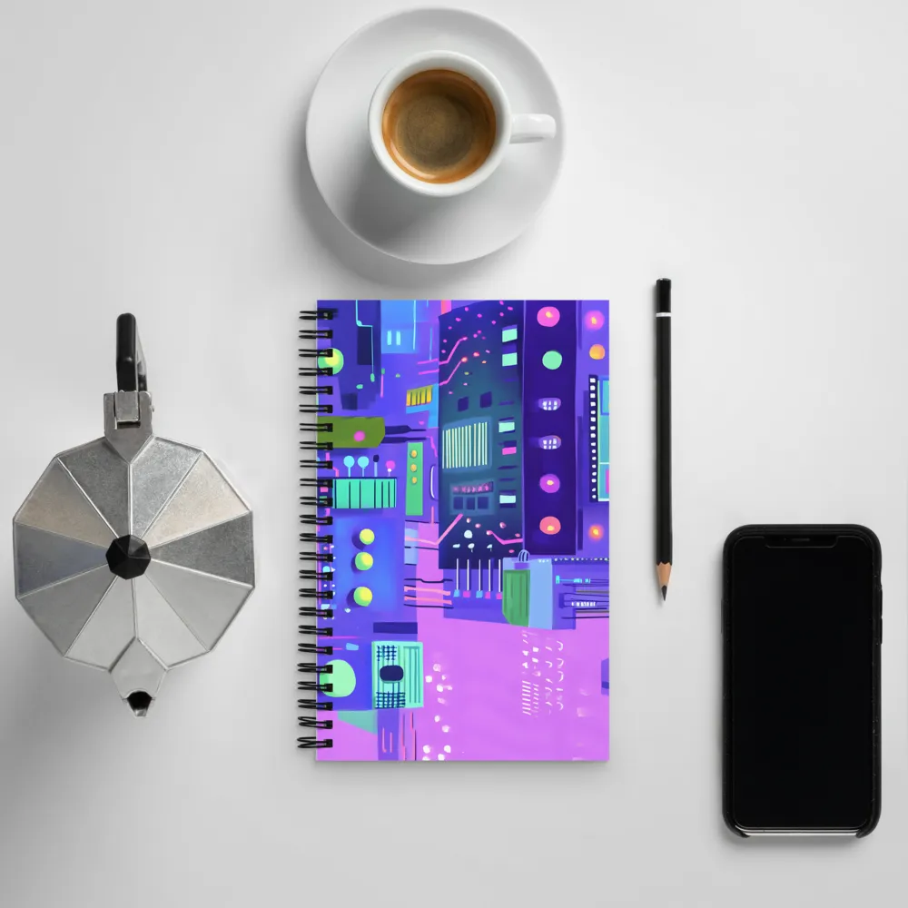 Futuristic Cityscape: A Digital Dream | Spiral Notebook