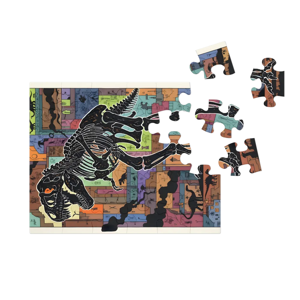 T. rex Skeleton 
 Jigsaw Puzzle in Tin Box