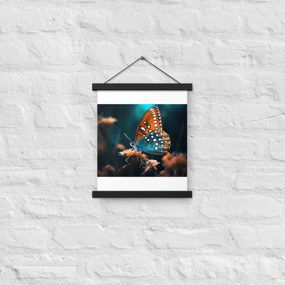 Whispers of Color: The Butterfly's Embrace | Poster With Black Wood Hanger | 11″×14″