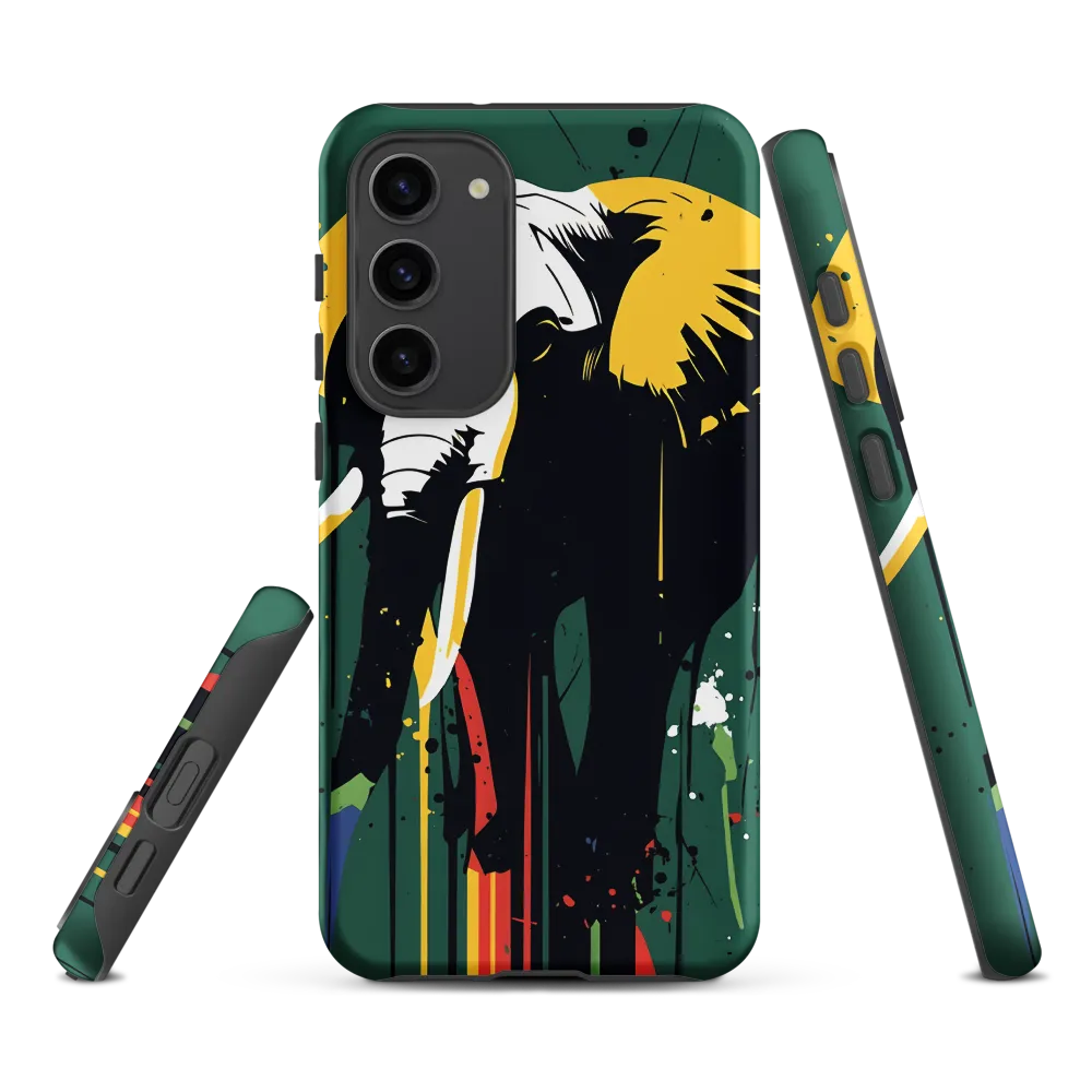 Dripping Elephant — Graphic Stencil on Green