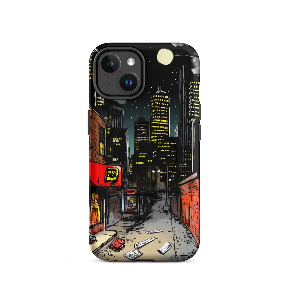 Nocturnal Cityscape: The Hidden Alley | Phone Case |  14 | MagSafe® Tough Case | Matte