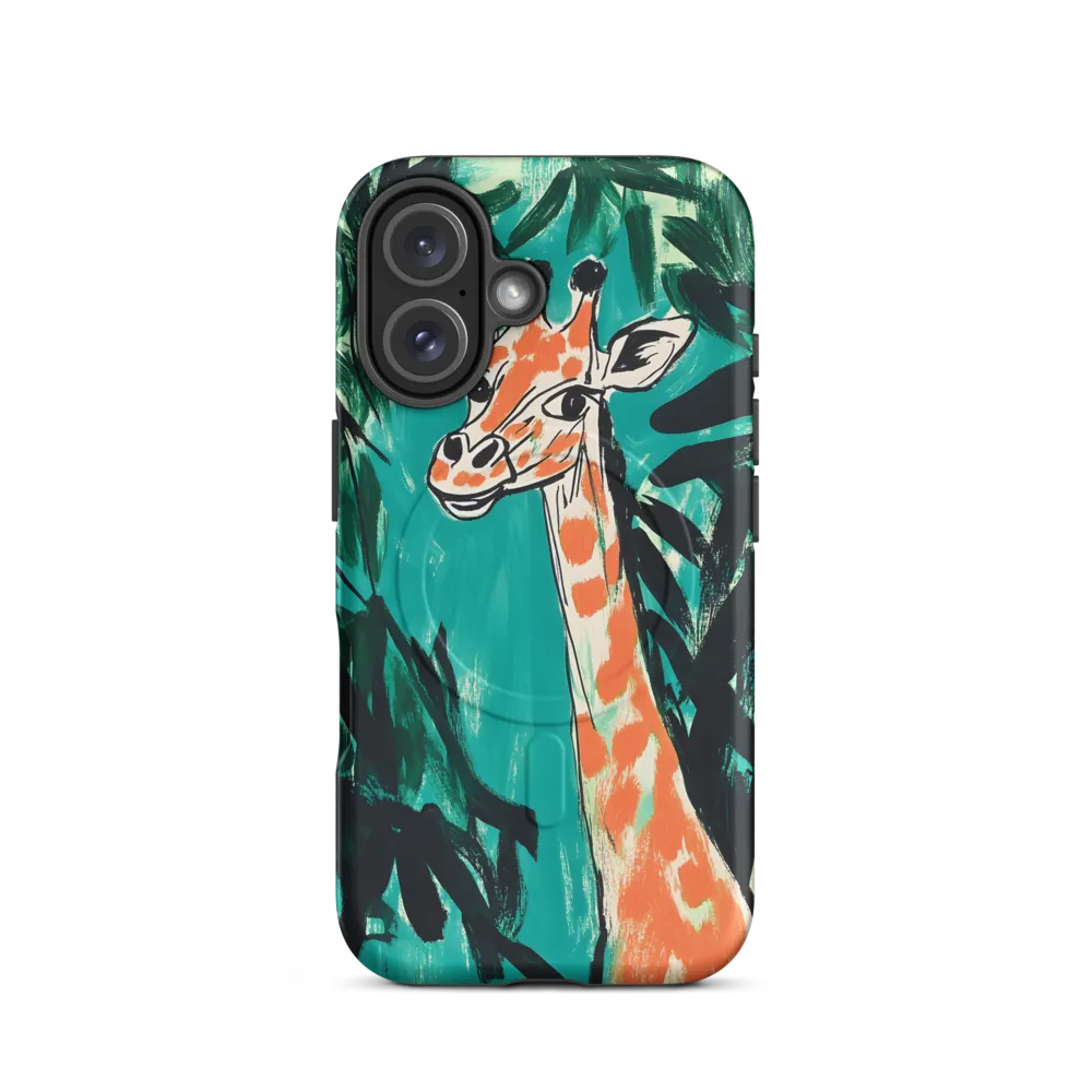 Curious Giraffe in Lush Greenery | Phone Case |  16 | MagSafe® Tough Case | Matte