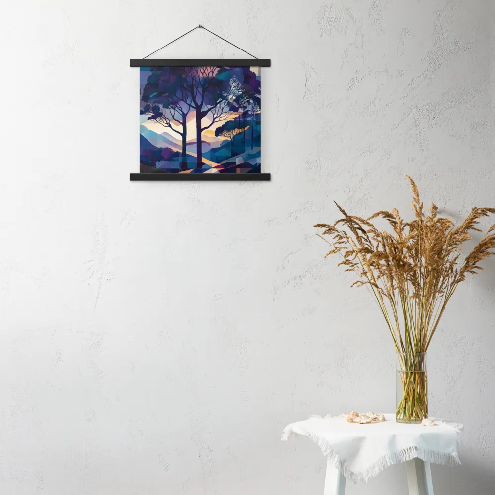 Tranquil Geometry: A Journey Through Color | Poster With Black Wood Hanger | 14″×14″