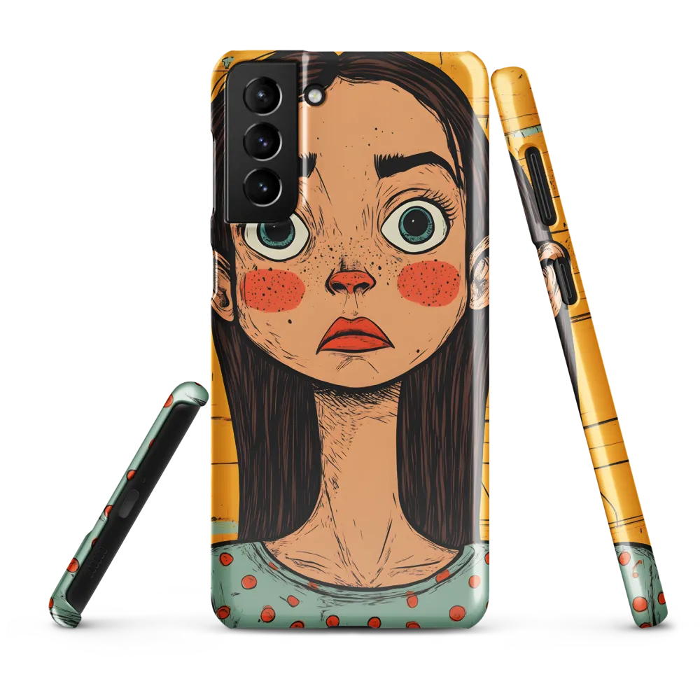 Wide-Eyed Portrait on Distressed Yellow Planks