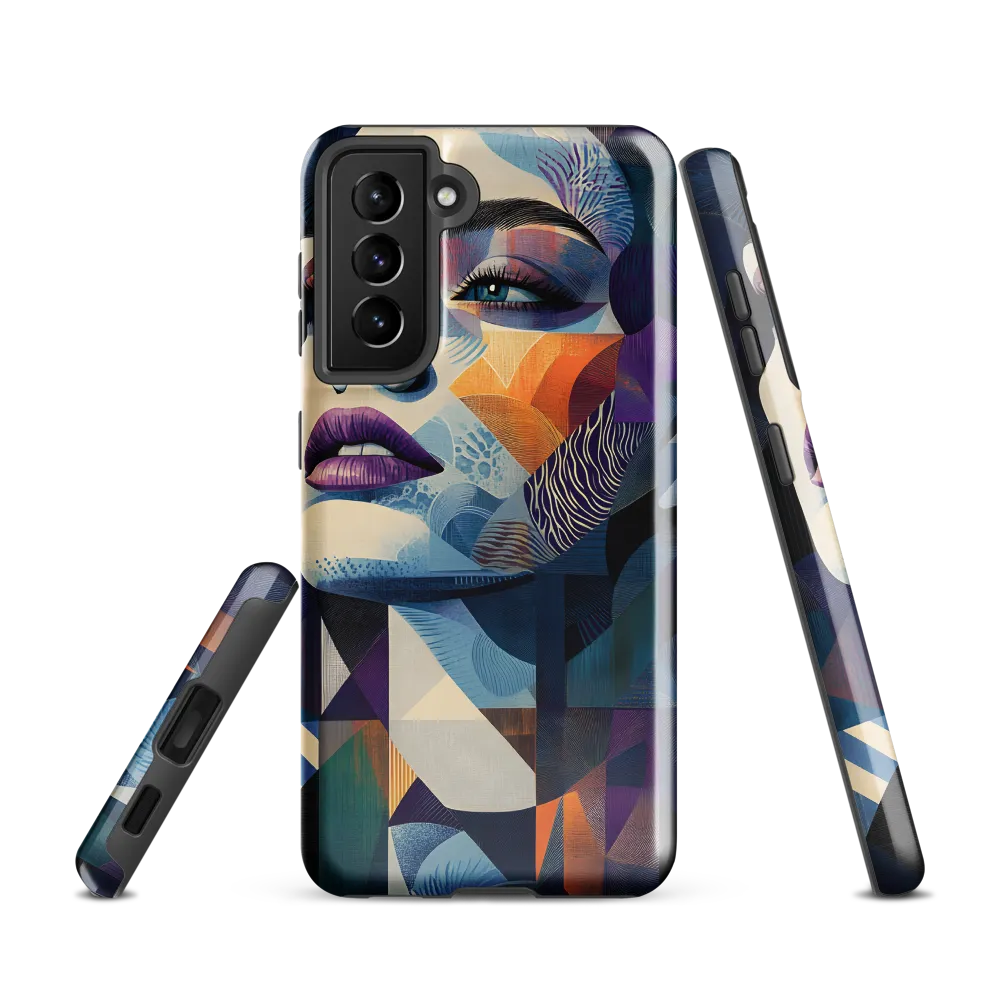 Fragmented Mystery: A Modern Portrait | Phone Case |  S21 | Tough Case | Glossy