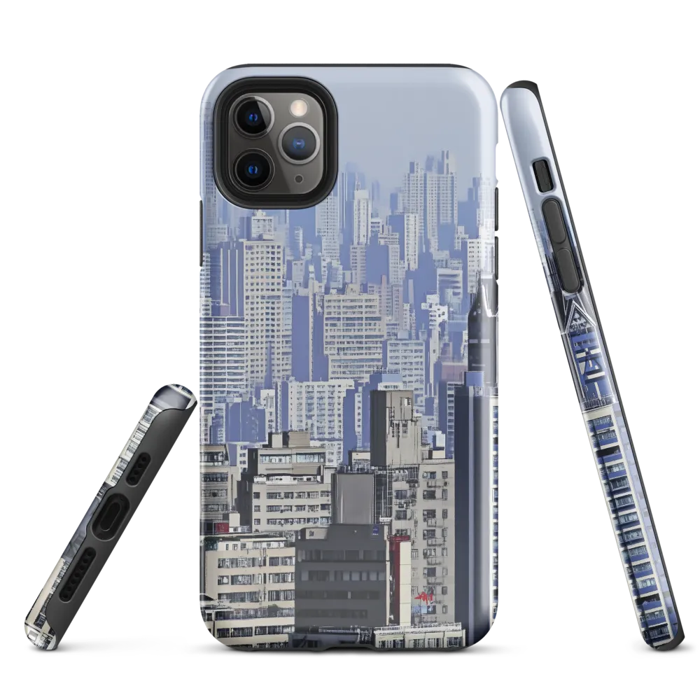 Urban Symphony: A Cityscape in Blues and Grays | Phone Case |  11 Pro Max | Tough Case | Glossy