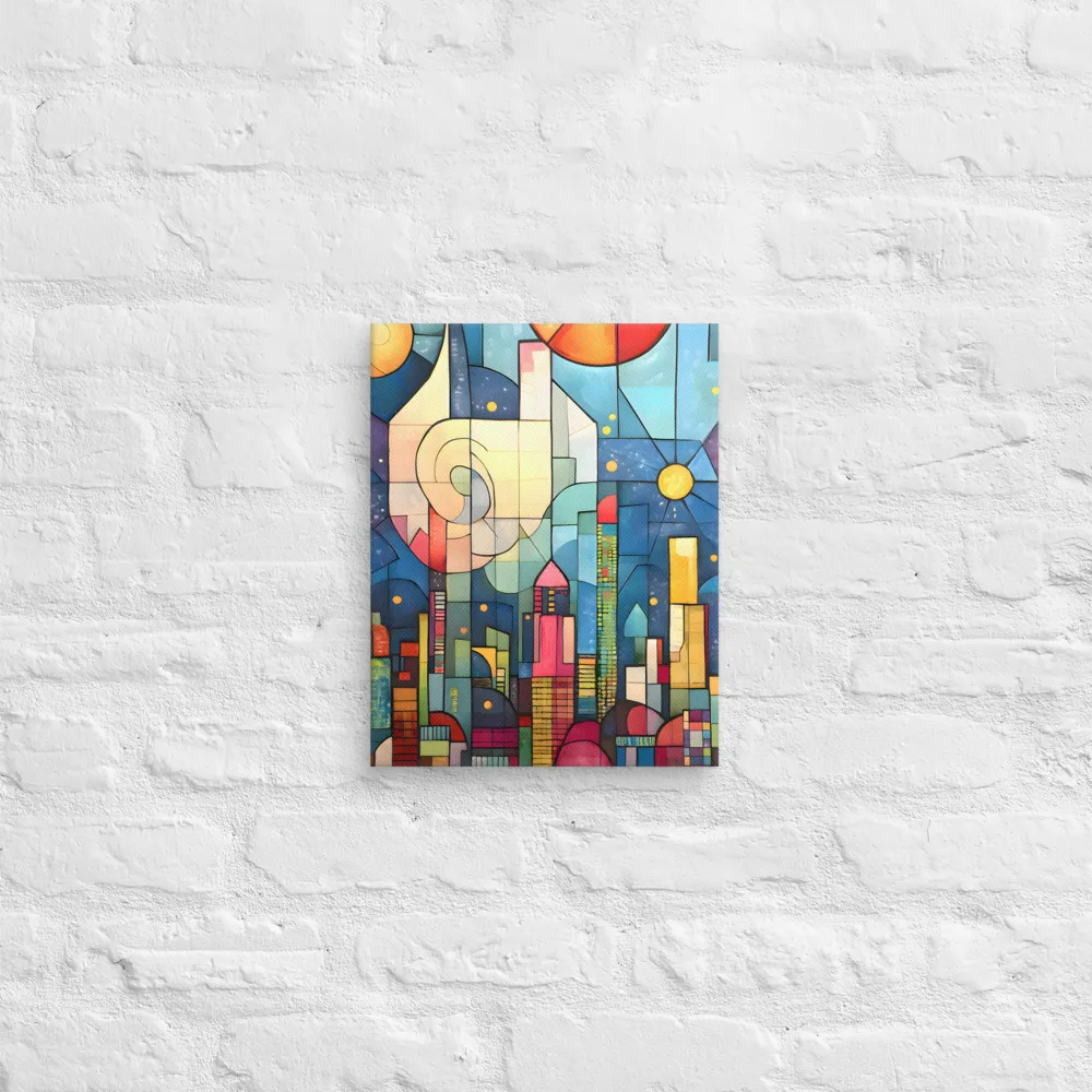 Geometric Harmony: A Vibrant Cityscape | Canvas | 11″×14″