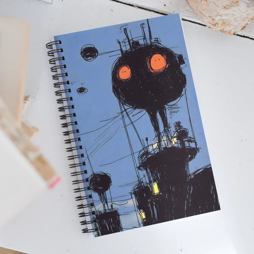 Mechanical Giants Beneath the Sky | Spiral Notebook