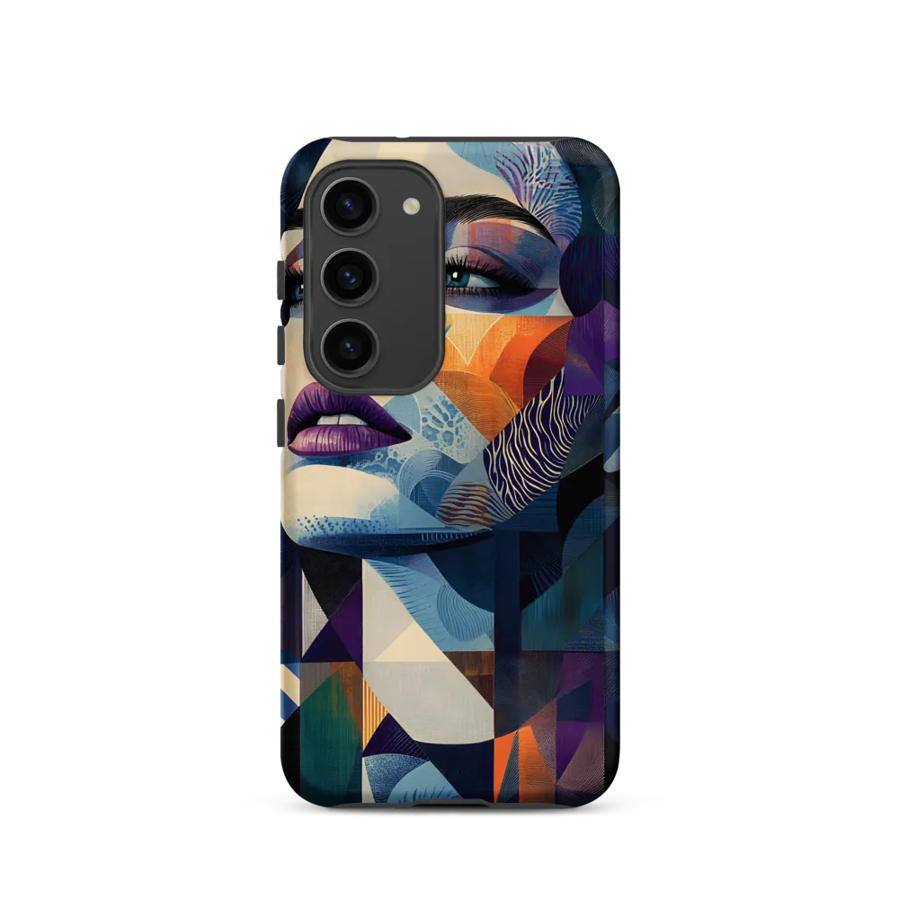 Fragmented Mystery: A Modern Portrait | Phone Case |  S23 | Tough Case | Matte