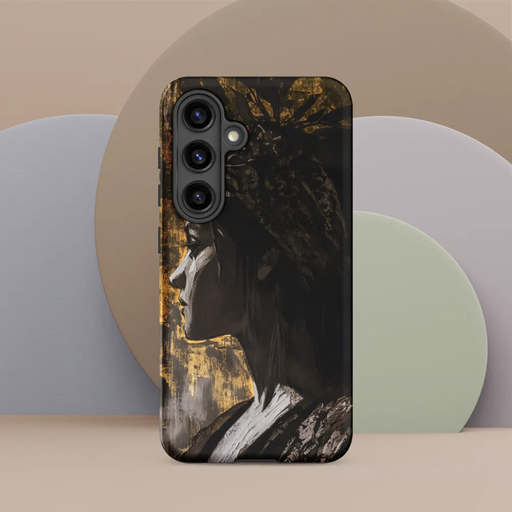 Golden Elegance: A Modern Profile Portrait