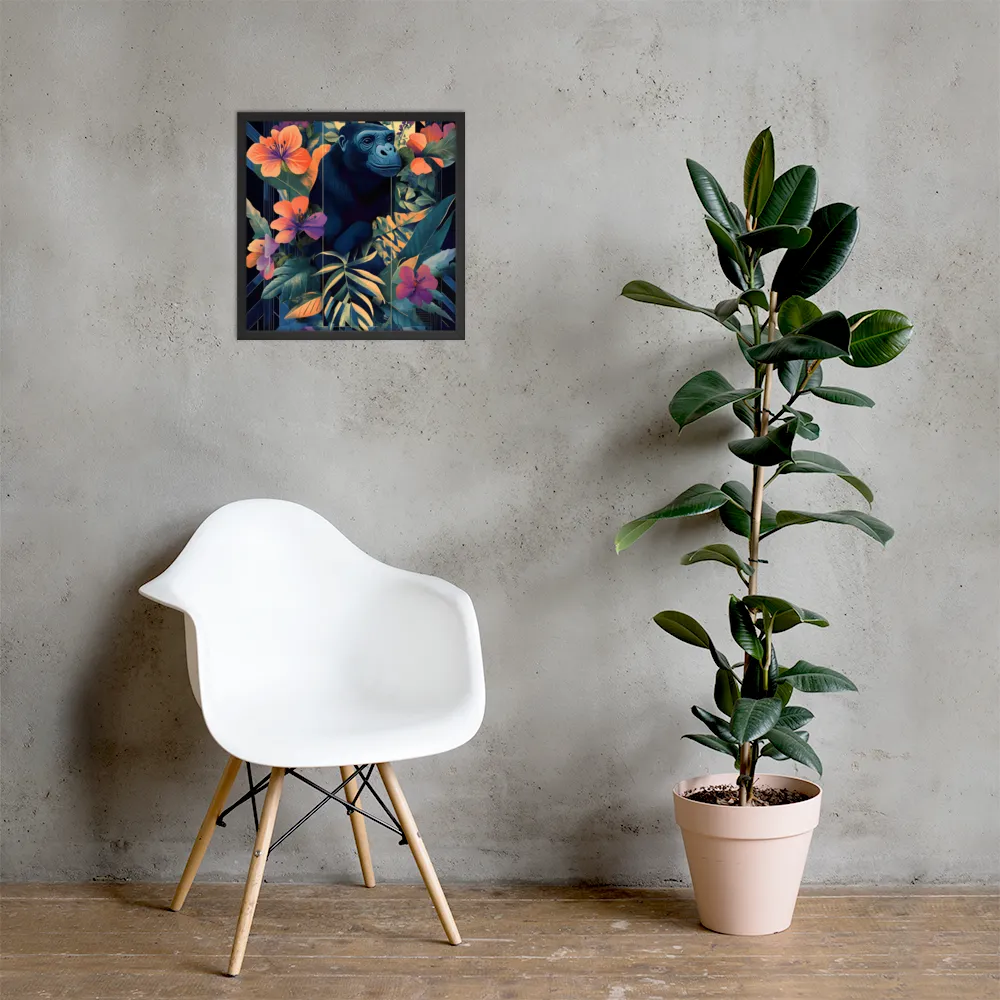 Harmony of Nature and Geometry | Poster with Black Frame | 18″×18″