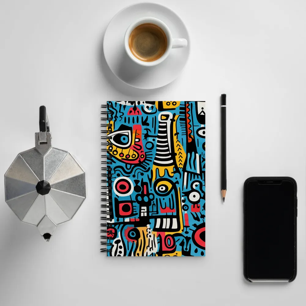 Intricate Playfulness in Geometric Abstract | Spiral Notebook