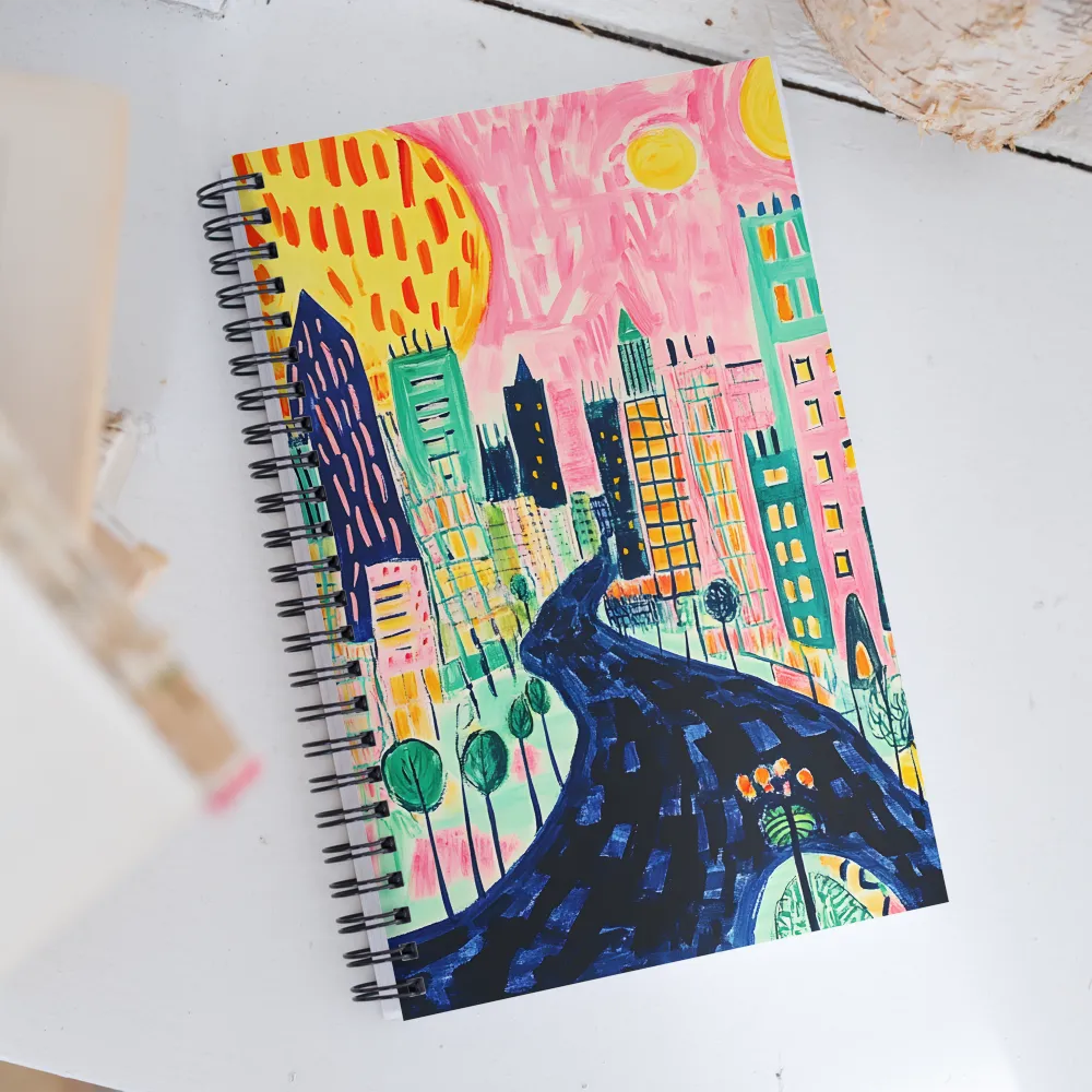 Whimsical Cityscape | Spiral Notebook