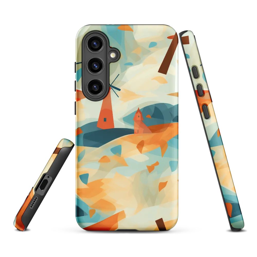 Whimsical Windmills in a Tranquil Landscape