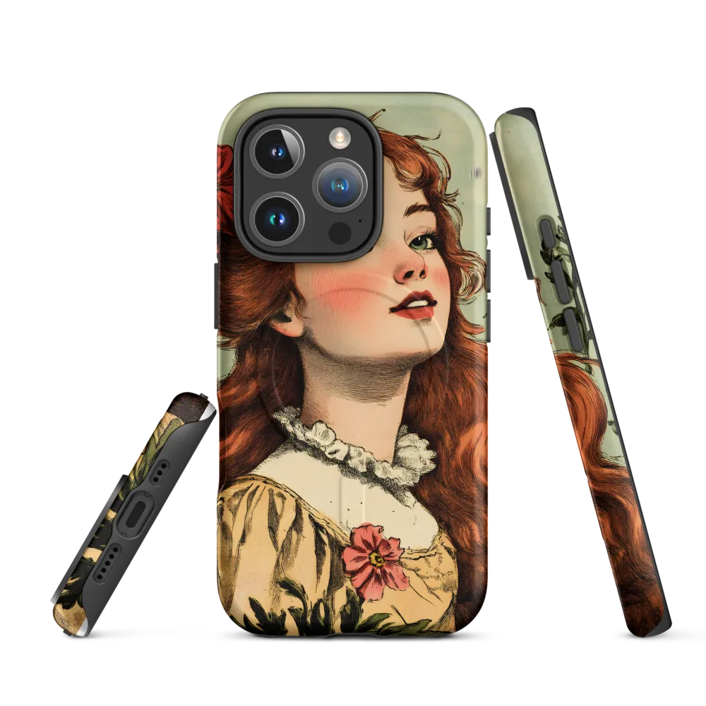 Whimsical Portrait of a Flower-Adorned Girl