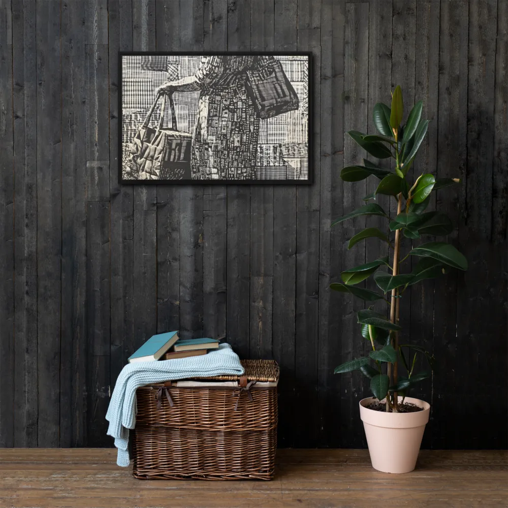 Urban Reflections: A Shopping Narrative | Canvas with Black Frame | 20″×30″