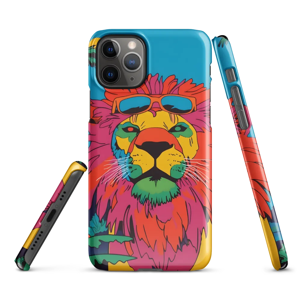 Lion with Sunglasses: A Vibrant Tropical Portrait