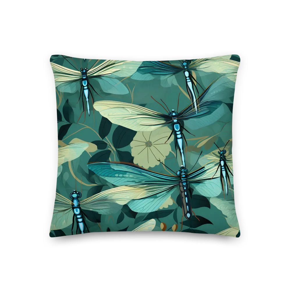 Whispers of Nature: Dragonflies in Harmony | Pillow | 18″×18″