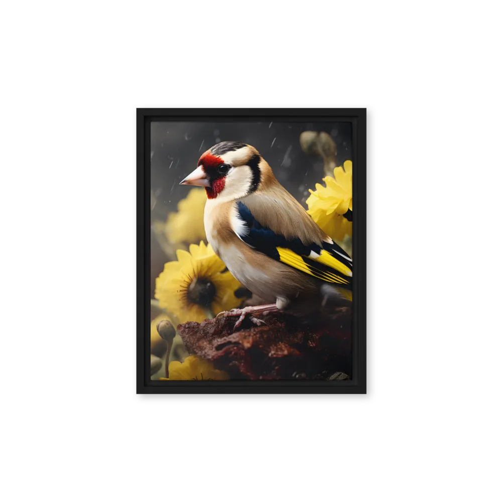 Harmony in Nature: A Goldfinch Amidst Blooms