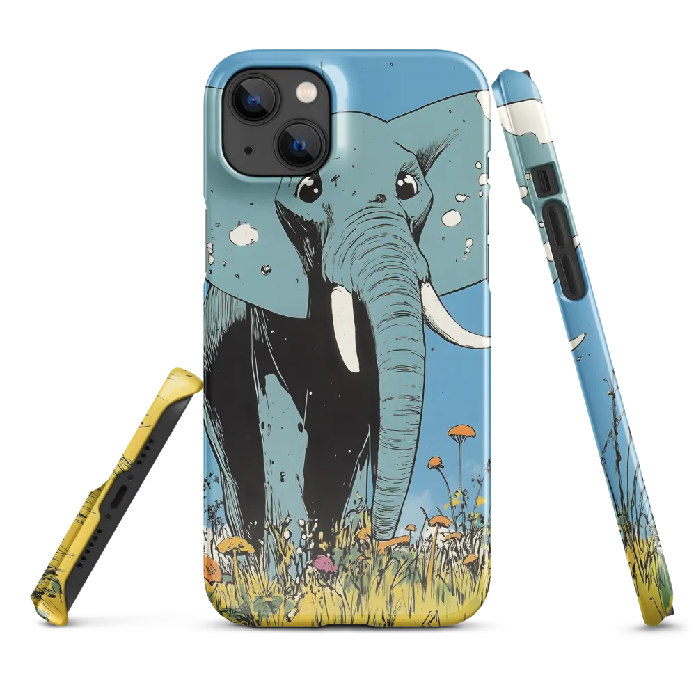 Whimsical Blue Elephant in Bloom