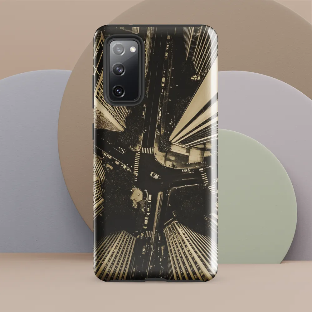 Urban Symphony: Aerial Perspective of City Life | Phone Case |  S20 FE | Tough Case | Glossy