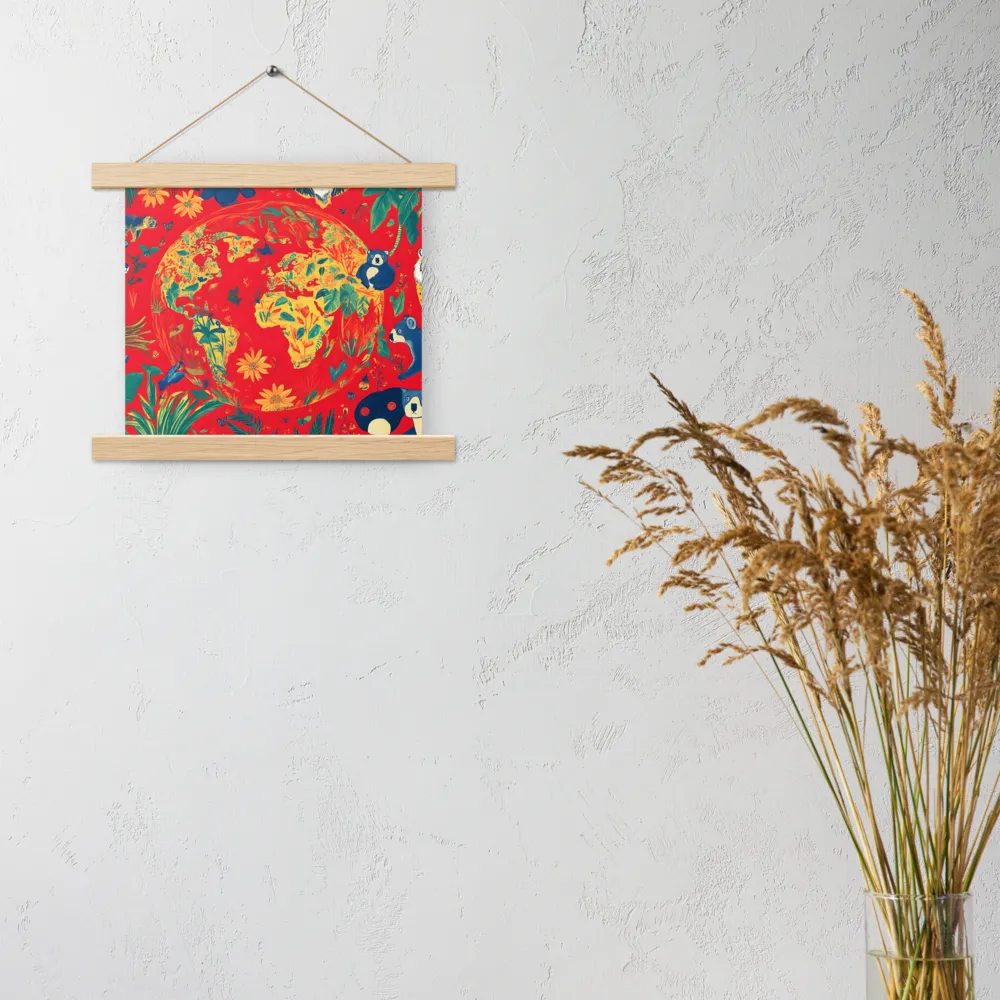 Celebration of Life on Earth | Poster With Oak Wood Hanger | 10″×10″