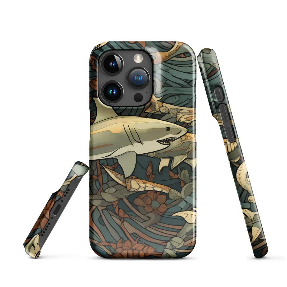 Dynamic Harmony of Sharks and Flora | Phone Case |  15 Pro | Snap Case | Glossy